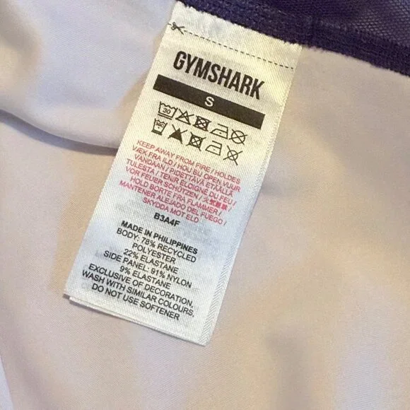 Small Gymshark Sport Crop Tank Neptune Purple Top  Gym Shark - Picture 6 of 10